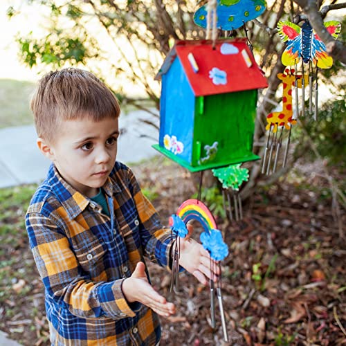 9 Wooden Birdhouses & 9 Wind Chimes Kits for Boys Girls