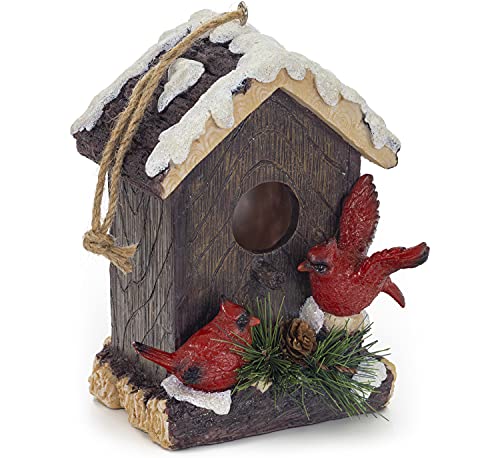 VP Home Hanging Bird Houses HandPainted Decorative Winter Cardinals