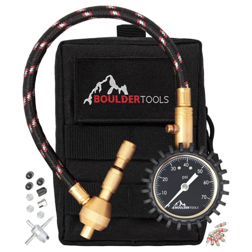 Boulder Tools Tire Deflator Kit Precision Release Molle Pouch Glows in Dark