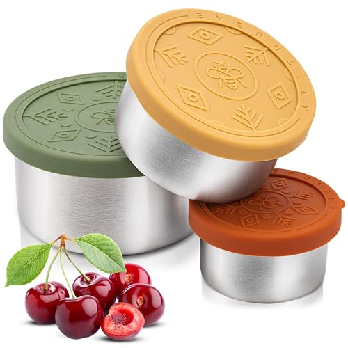 Everusely Small Stainless Steel Containers with Lids Stainless Steel Food