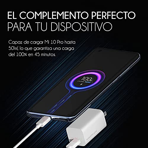 Xiaomi Mi 65W Fast Charger with GaN Tech, Charger for Smartphones and Notebooks, Compatible with Xiaomi/Apple/Huawei/Asus/HP/Lenovo/Dell Laptops, USB-C Cable Included, White