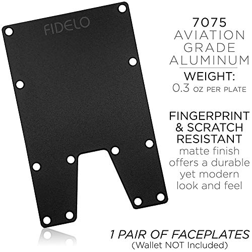 Fidelo Minimalist Wallet Faceplates Made of 7075 Aluminum and 3k Carbon Black