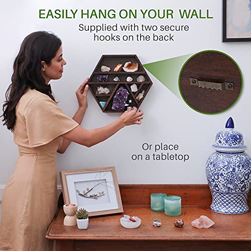 Enso Sensory Tsuki Crystal & Rock Display Shelf Hexagon Plants