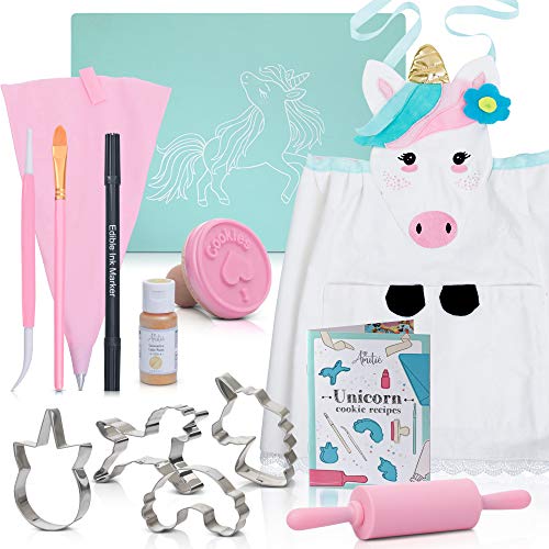 Kids Cookie Baking Set for Girls Unicorn Cutters Kit Age 4-12