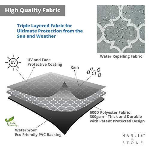Harlie & Stone Rectangle Patio Table Cover  Waterproof Rectangular Medium