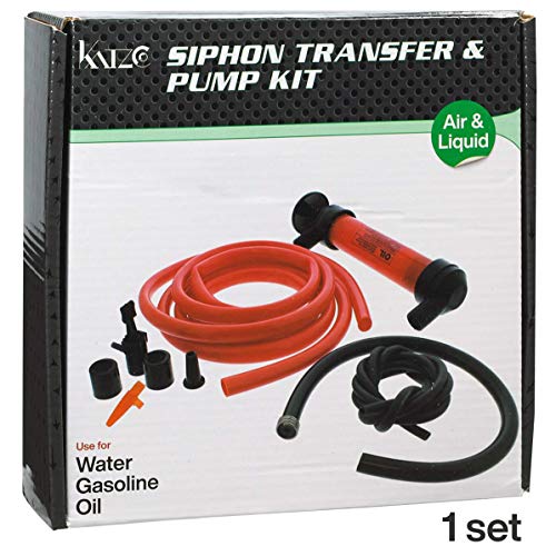 Katzco Liquid Transfer Pump 2 Hoses 50x5 Inches Gas Oil Air Chemicals