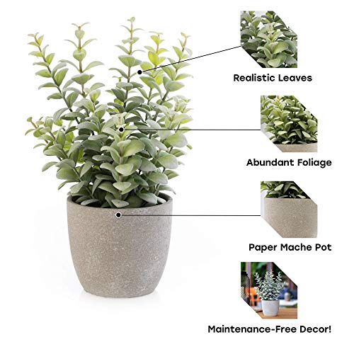 Artificial Plant for Home Decor Indoor, Potted Artificial Plant 11.5", Realistic Faux Plant Artificial Succulents, Fake Succulent Decor and Artificial Plants in Pots for Home Decor Indoor
