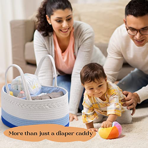 Luxury Little Baby Diaper Caddy Organizer - Rope Nursery Storage