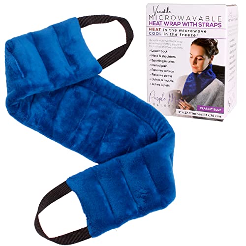 Neck Heating Pad Microwavable with Handles for Pain Relief Bag Blue
