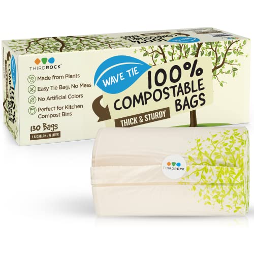 Third Rock Compostable Trash Bags 1.6 Gallon 130 Count ASTM D6400 Certified