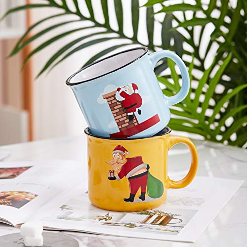 Bruntmor  Christmas Mug Gift Set 16 Oz Ceramic Holiday Coffee