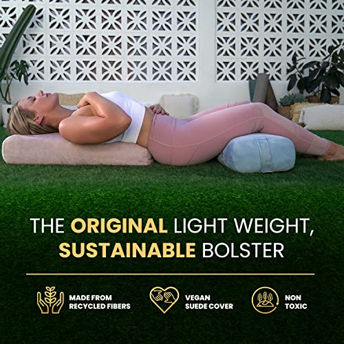 AJNA Yoga Bolster Luxurious 100% Organic Vegan Suede Rectangular Pillow Cover