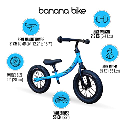 Banana GT Balance Bike Lightweight Toddler Bike Boys & Girls Ages 2 to 5 Blue