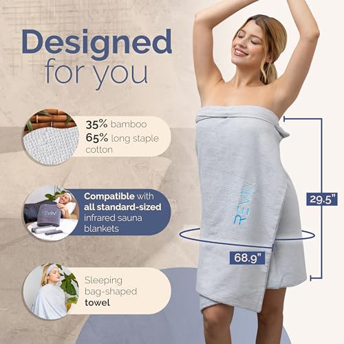 REVIIV Sauna Bamboo Cotton Sauna Towel Kit Hygienic Barrier for Infrared Blanket