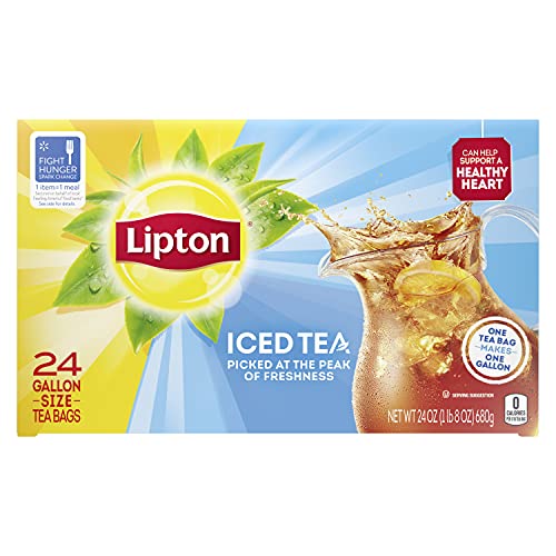 Lipton Iced Tea Bags Black Tea Unsweetended Iced Tea 24 Gallon-sized Tea BagsLipton Iced Tea Bags Black Tea Unsweetended Iced Tea 24 Gallon Sized Tea Bags