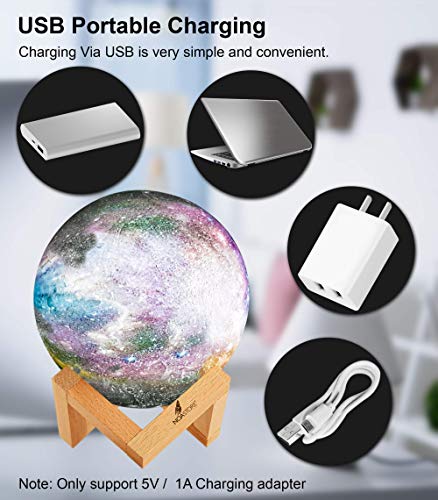 Noa Store Galaxy Moon Night Lamp 16 Colors Usb Charging Touch Control Stand