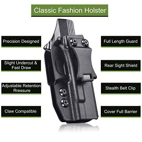 ahsw 19 IWB Holster Compatible with Glock 17 19 19X 22 23 26 27 31 32 33 45 (G1-5), Posi-Click Retention