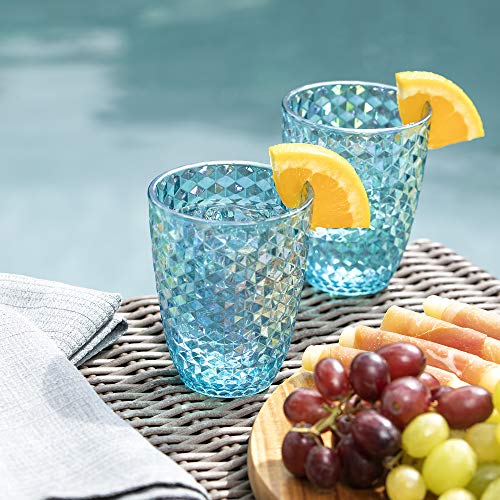 Bellaforte Shatterproof Tritan Drinking Glasses Plastic Tumblers Free Blue