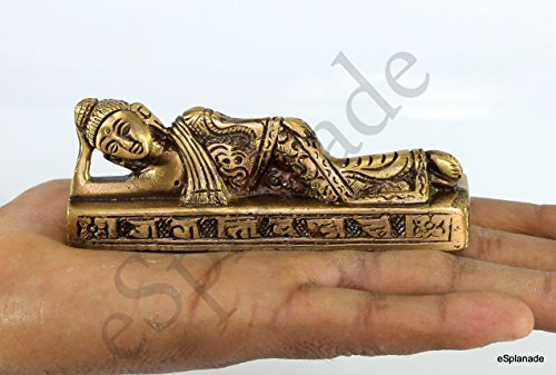 Esplanade Reclining Buddha Statue for Home Decor Brass