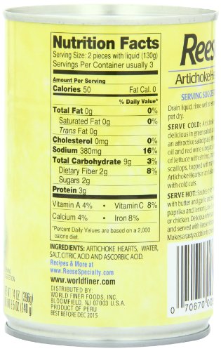 Reese Artichoke Hearts, Small Size, 14-Ounce Cans (Pack of 12)