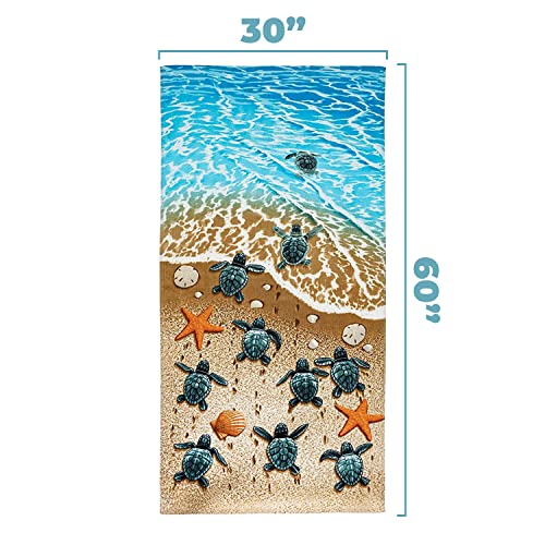 Dawhud Direct Beach Turtles Beach Towel 30x60 Inch