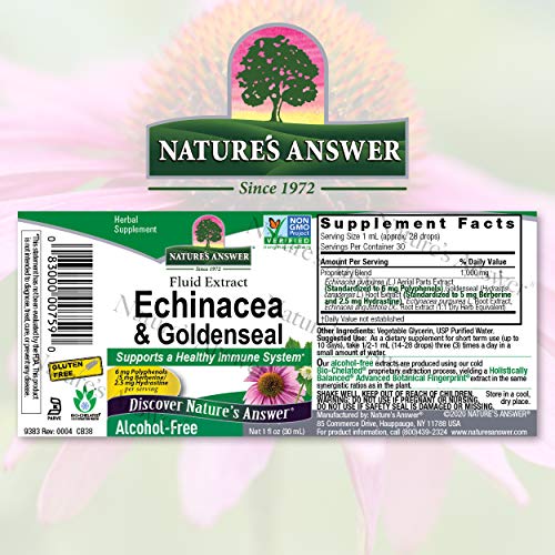 Nature's Answer Enchinacea & Goldenseal | Supports a Healthy Immune System