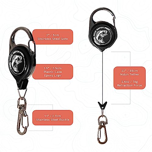 HOOK-EZE Fly Fishing Zinger Retractor for Anglers Vest Pack of 3 Backpack