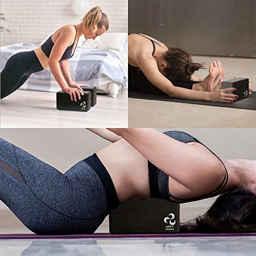 pete's choice 2 Yoga Blocks + 2 Yoga Straps - Yoga Starter Kit for Beginners I Ideal Yoga Gift I Great for Home Indoor Exercises, Home Yoga