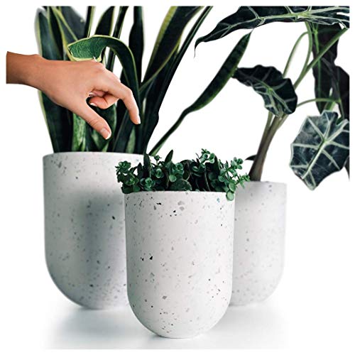 AUBURY White Indoor Plant Pots Set of 3