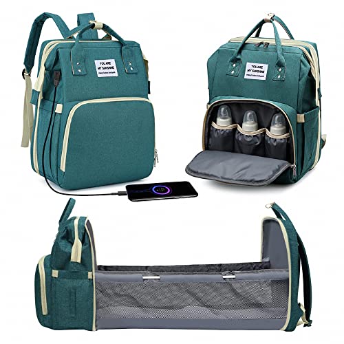 Diaper Bag Backpack With Changing Station Baby Backpack Diaper Bag Port Green
