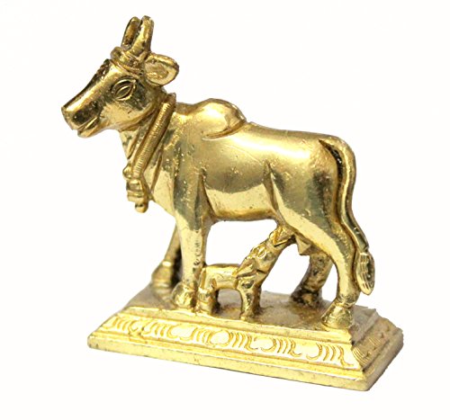 StonKraft Brass Kamdhenu Kamadhenu Idol Murti Statue (2.5")