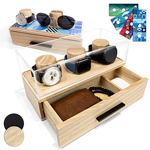 Watch Box Organizer Solid Oak Wood