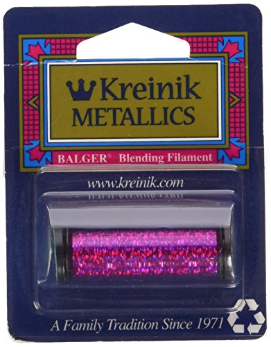Kreinik BF-024L Blending Filament 50m Metallic Thread for Sewing, 55-Yard, Fiery Fuchsia