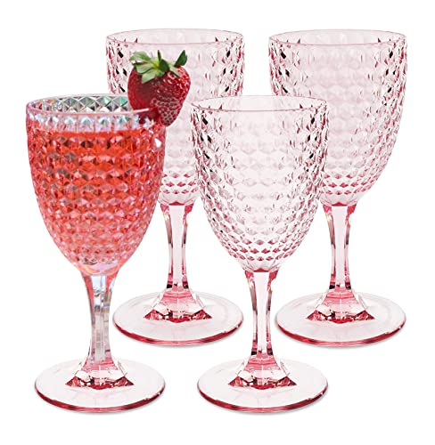 BELLAFORTE Shatterproof Tritan Plastic Wine Glass 12oz Pink