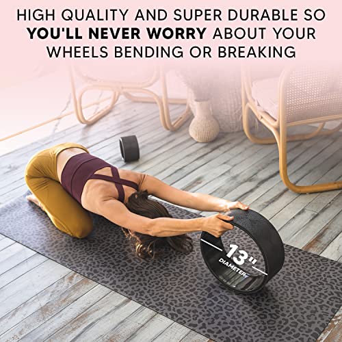 Yoga Wheel for Back - Large 13” inch Yoga Circle - Back Roller Wheel for Yogi Muscle Massage Wheel, Back Stretcher, Pain Relief, Spine Stress Relief