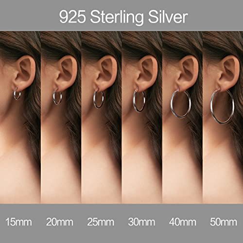 Milacolato 925 Sterling Silver Hoop Earrings Women Girls Tube Hoop Earrings 13mm