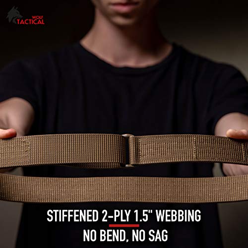 WOLF TACTICAL Heavy Duty Simple EDC Belt - Stiffened 2-Ply 1.5”