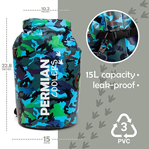 Permian Camo Portable Cooler Bag 15l Roll Top Waterproof Insulated Floating