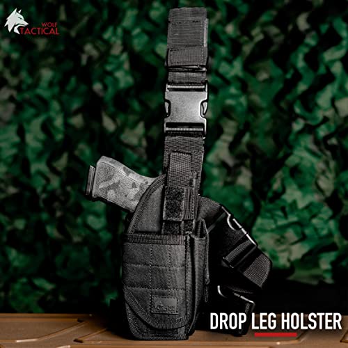WOLF TACTICAL Drop Leg Holster for 9mm Thigh Holster for Men Leg Holster for Pistols Drop Holster Leg Strap Airsoft Holster