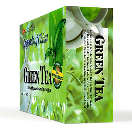 Uncle Lee’s Organic Legends of China Green Tea, 100% Natural Premium Green Tea Bags, Fresh Flavor, Can Soothe Coughs, Enjoy with Honey, Hot Tea or Iced Tea Beverages, 100 Tea Bags