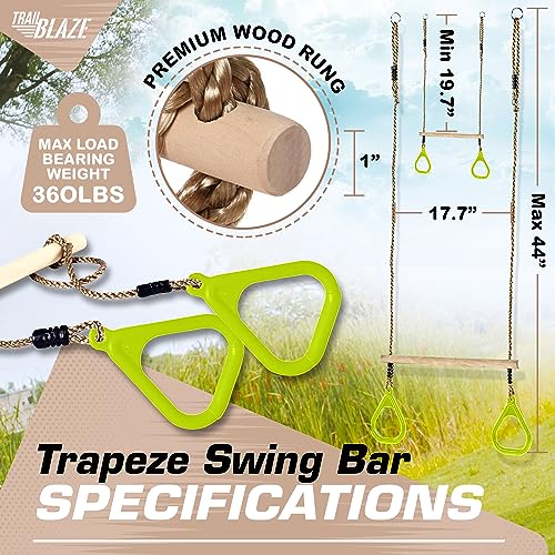 Trailblaze Trapeze Bar Gym Rings Ultimate Swing Set Accessories Bars Swing Bar
