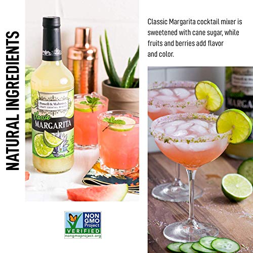 Powell & Mahoney Craft Cocktail Mixers - Classic Margarita - NA Cocktail Mix - Free from Artificial Sweeteners and Flavors - 25.36 oz - Non-GMO