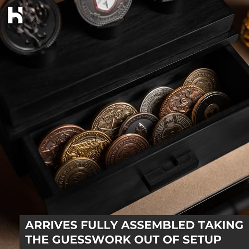 Challenge Coin Display Case Wooden Holder and Military Coin Display Case Walnut Black