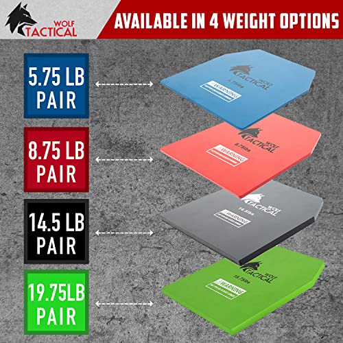 WOLF TACTICAL Weight Vest Plates - 5.75 / 8.75 / 14.5 / 19.75LB Pairs - WODs, Strength Training, Running, Heavy Workouts