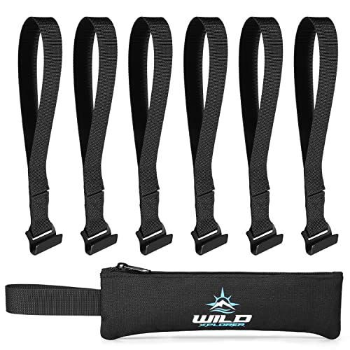 WildXplorer Rooftop Cargo Tie Down Hook Straps for Securing Any Car Roof Bag