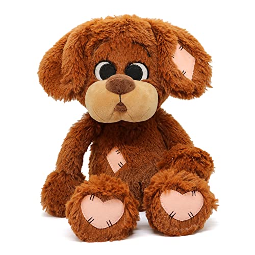 Secura Cutie Soft Stuffed Animal Puppy with Superpowers – Glow in Dark Patches for Bedtime Comfort (no Batteries Needed) – Stuffed Animal for Boys & Girls - Cute Plush Dog Teddy Bear Toy – 14"
