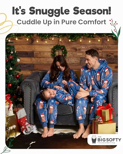 Family Christmas Onesies Adult & Kids - Christmas Onesies Women Pajamas - Christmas Kid & Adult Onesie Pajamas for Women/Men/Kids, Fleece Onesies for Women, Teens/Adult PJs - Blue Reindeer (Adult XL)