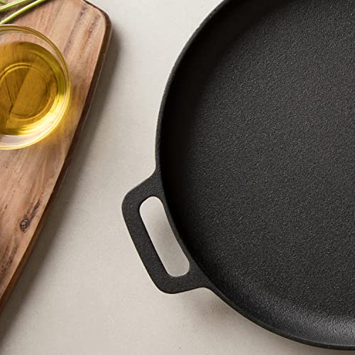 Bruntmor 16 Pre Seasoned Cast Iron Skillet Dual Handle 2 Deep Frying Pan