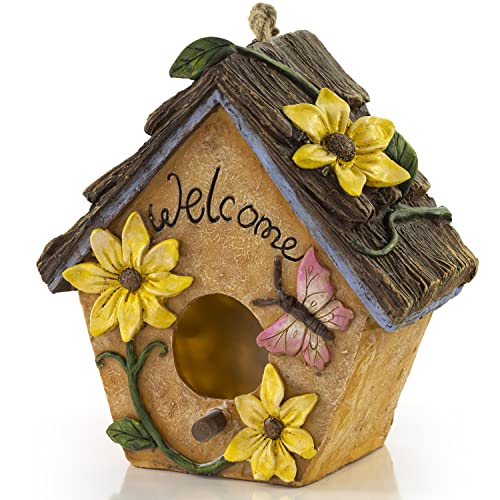 VP Home Hand Painted Bird House for Outdoors Decorative Birdhouses Flower Garden