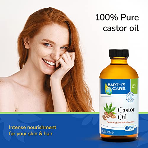 Earth's Care Castor Oil 100% Pure Expeller Pressed 8 Fl Oz